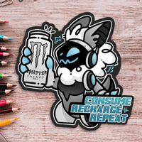Protogen Furry Monster Energy Drink -  Matte Vinyl Sticker 