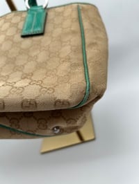 Image 8 of Gucci GG Canvas Green Leather Tote Bag