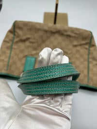 Image 6 of Gucci GG Canvas Green Leather Tote Bag