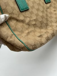 Image 12 of Gucci GG Canvas Green Leather Tote Bag