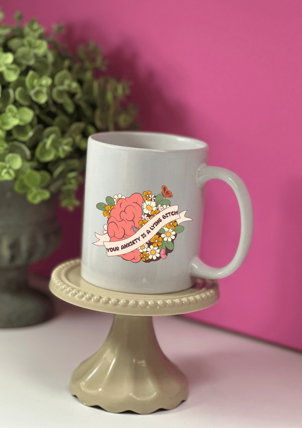 Image of 'Anxiety Is A Lying B' Mug