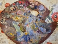 Image 1 of Vintage Artist’s Wooden Paint Palette – 32 x 26 cm