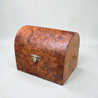 Image 4 of Boîte en bois de loupe de Thuya vintage – Coffret artisanal à couvercle 
