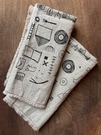 Image 1 of "Bird-Fish" Linen Napkins