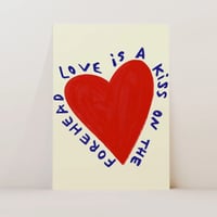 Image 2 of Lámina Love is a kiss on the forehead  de Byalmaklub