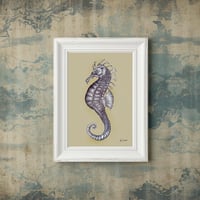 Image 1 of Sea Horse Illustration -  Print A4 