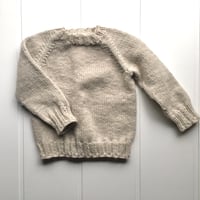 Image 1 of Hand knit wool blend sweater 6-12m