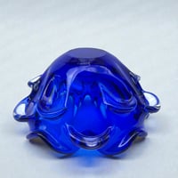 Image 5 of Grand vide-poche Sommerso en verre bleu  - Murano Venise  Artisanat d'Art 1970