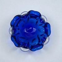 Image 4 of Grand vide-poche Sommerso en verre bleu  - Murano Venise  Artisanat d'Art 1970