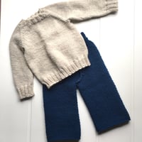 Image 1 of Hand knit wool blend pants 6-12m