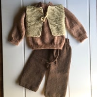 Image 3 of Hand knit wool blend sweater 6m