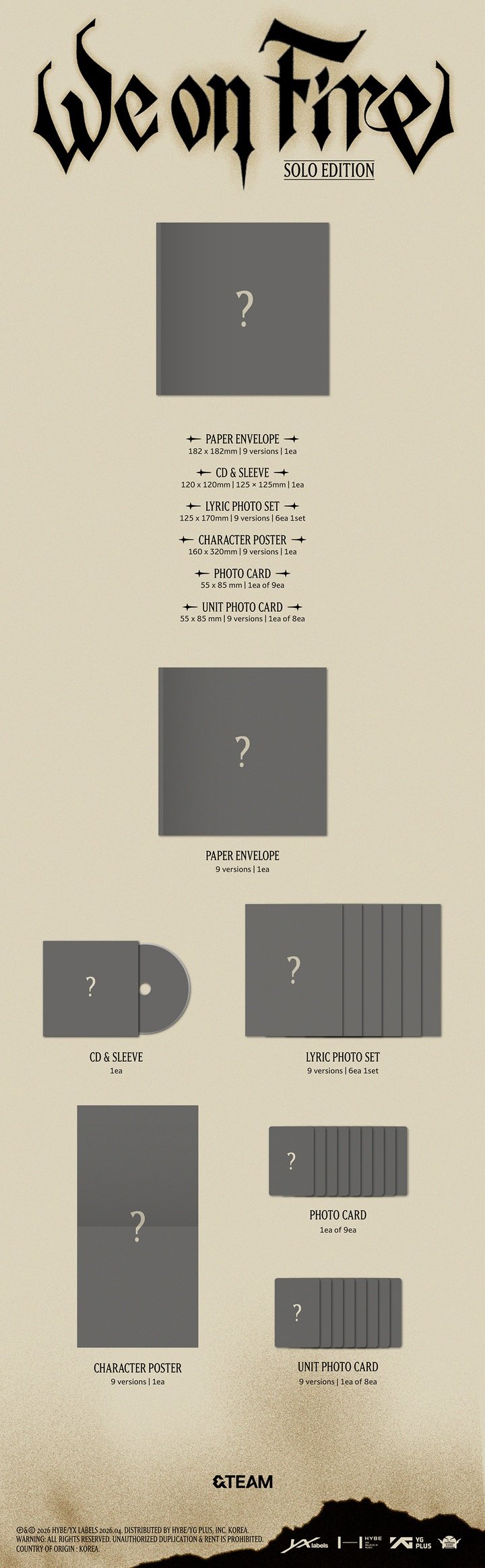 Image of [PRE-ORDER] &TEAM ‘We On Fire’ Solo Edition