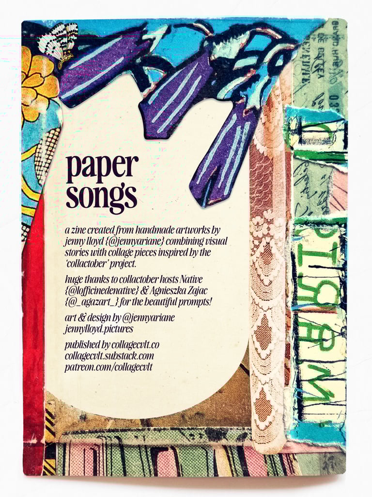 ‘paper songs’ n° 1 – full colour, twenty-page collage art zine, first edition Image 4