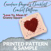 Image 1 of "Love Ya, Mean It" Heart Square – Candace's JOY Hooked Fun Stitches System™ KIT