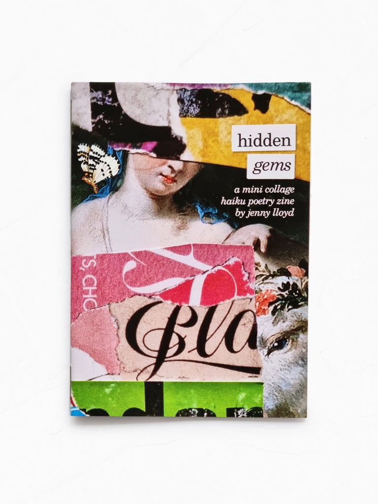 ‘hidden gems’ mini zine – ‘fruits of the desert’ haiku collage portraits