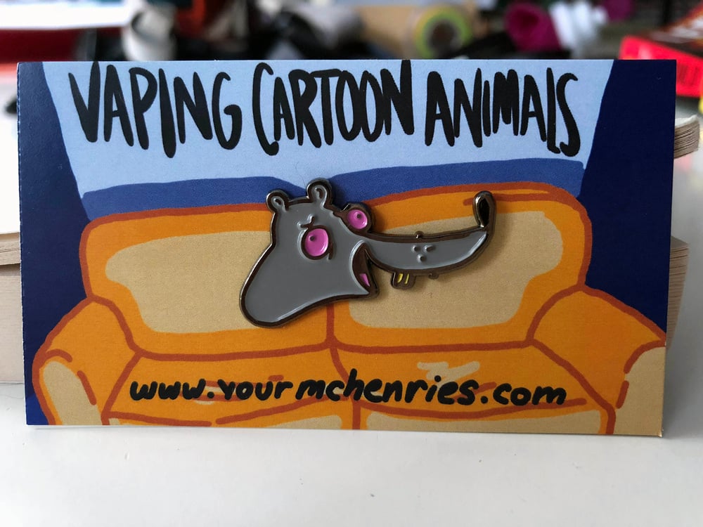 Image of Vaping Rat Enamel Pin