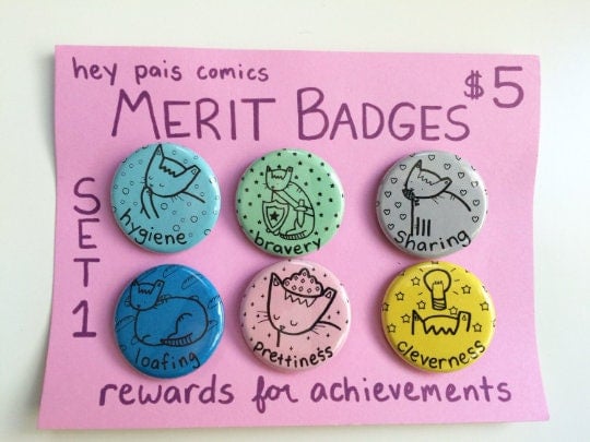 Image of THROWBACK! Hey Pais Merit Badges, Set 1