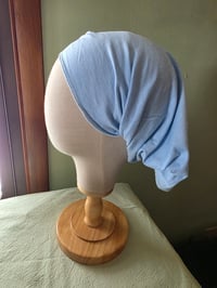 Image 2 of Certified Organic Cotton Stretchy Wrap- Light Blue
