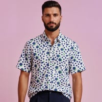 Image 1 of Camisa manga corta arándanos blanca