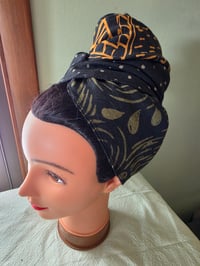 Image 2 of Pure Cotton Rectangular Headscarf in Earthy Prints #1