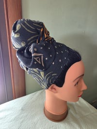 Image 1 of Pure Cotton Rectangular Headscarf in Earthy Prints #1