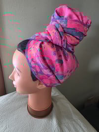 Image 1 of Pure Cotton Rectangular Scarf in Retro Pink Roses