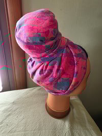 Image 3 of Pure Cotton Rectangular Scarf in Retro Pink Roses