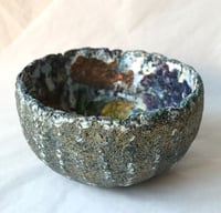 Image 1 of Luxury Handmade Paper Mache Bowl – Botanical & Marine Collage Art | Sustainable Home Decor