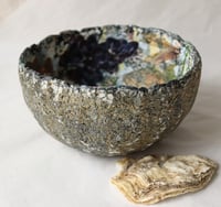 Image 9 of Luxury Handmade Paper Mache Bowl – Botanical & Marine Collage Art | Sustainable Home Decor