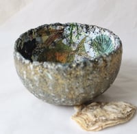 Image 7 of Luxury Handmade Paper Mache Bowl – Botanical & Marine Collage Art | Sustainable Home Decor