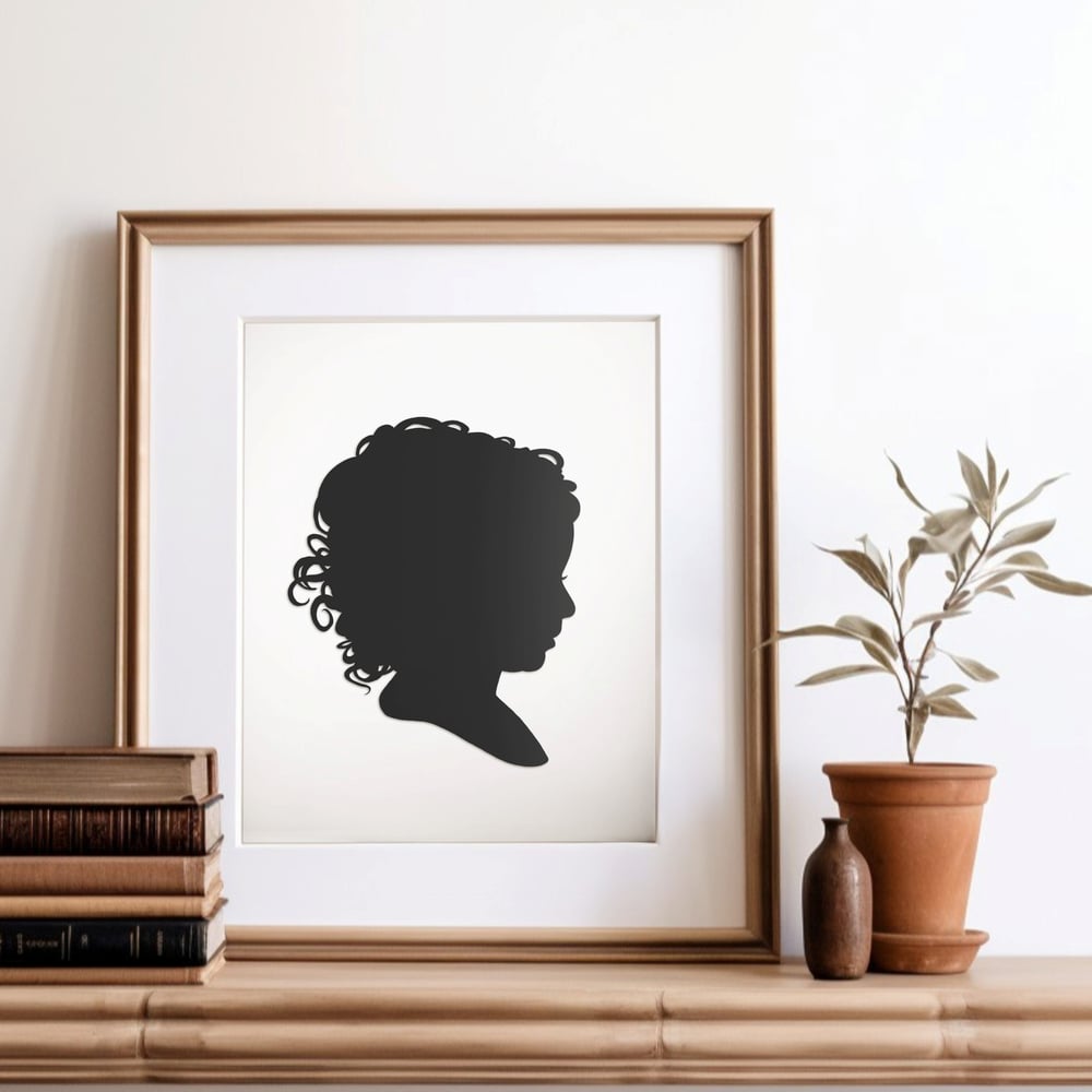 Image of {Standard 8.5x11" Size} Hand-Cut Silhouette • Custom Family Keepsake