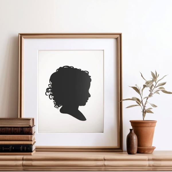 Image of {Standard 8.5x11" Size} Hand-Cut Silhouette • Custom Family Keepsake