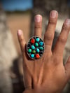 Large Mixed Turquoise and shells Ring