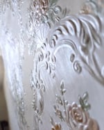 1980s Vintage Zen Wallpaper Rolls - Retro Embossed Damask Traditional Pearlescent - (Set of 3 Rolls) thumbnail 4