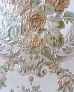 1980s Vintage Zen Wallpaper Rolls - Retro Embossed Damask Traditional Pearlescent - (Set of 3 Rolls) thumbnail 5