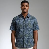 Image 1 of Camisa manga corta hojas azules