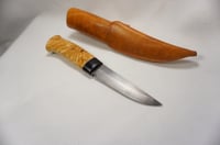 Image 6 of Puukko Knife 52100 Karelia Birch