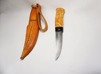 Image 11 of Puukko Knife 52100 Karelia Birch