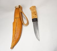 Image 12 of Puukko Knife 52100 Karelia Birch