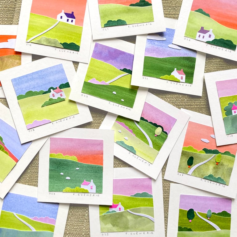 Mini-mimi paysages - Collages originaux