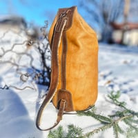 Image 3 of Leather top load military style duffelbag