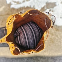 Image 5 of Leather top load military style duffelbag