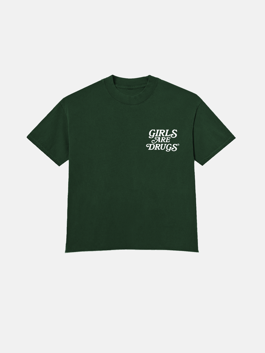 Image of GIRLS ARE DRUGS® TEE - GUCCI GREEN / WHITE