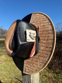 Image 6 of “Johnny and June” Burned Hat, High Quality Suede Burned Flat Brim Hat