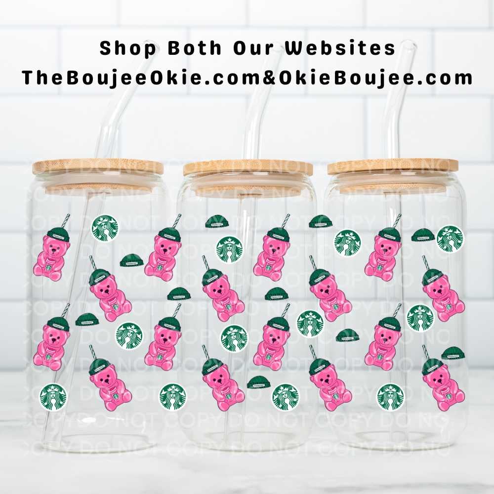 Image of Starbucks Bear Pink Uv Dtf Wrap   W0782