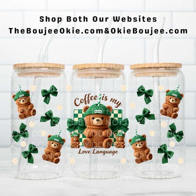 Image of Starbucks Bear Coffee Is My Love Language Uv Dtf Wrap   W0794