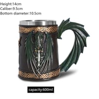 Image 5 of 👑The Armored Kingdom Green Dragonlord’s War Mug(16oz)-Sturdy-Heavyweight Feel-Premium Finish