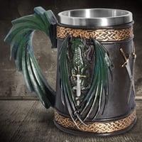 Image 6 of 👑The Armored Kingdom Green Dragonlord’s War Mug(16oz)-Sturdy-Heavyweight Feel-Premium Finish