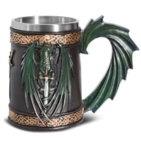 Image 4 of 👑The Armored Kingdom Green Dragonlord’s War Mug(16oz)-Sturdy-Heavyweight Feel-Premium Finish