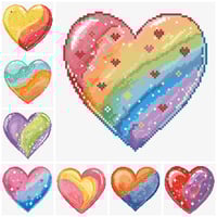 Image 2 of Glitter Hearts Mini Diamond Painting Kit by Creative Gems